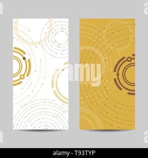 Set of vertical banners. Geometric pattern with connected lines and dots Stock Vector