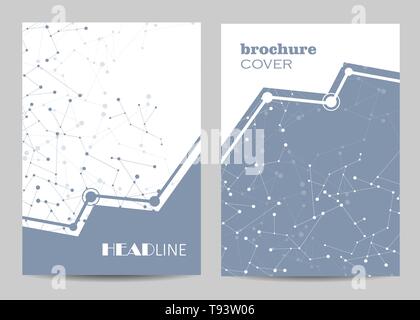 Modern vector templates for brochure cover in A4 size. Stock Vector