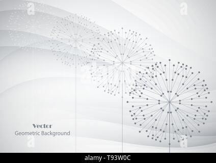 Geometric pattern with connected lines and dots. Stock Vector