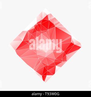 Creative Poligonal Triangle White Red Background with copyspace on it. Low Poly Design. Light Copy Space Color Pattern. eps 10 Stock Vector