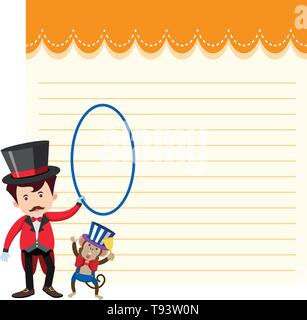 A note template circus theme illustration Stock Vector