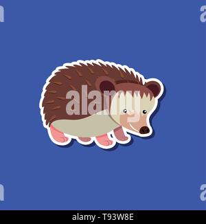 A hedgehog sticker character illustration Stock Vector