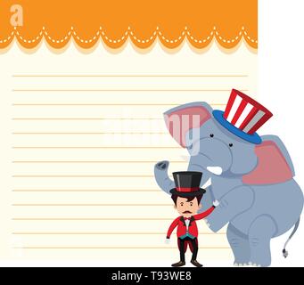 Blank note circus theme illustration Stock Vector