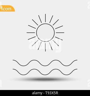 Sun linear vector icon. Modern outline Sun logo concept from Australia collection. Suitable for use on web apps, mobile apps and print media. eps10 Stock Vector