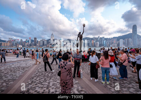 Hong Kong, China - People walking along the Avenue of Stars Stock Photo