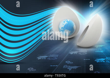 World in egg Stock Photo