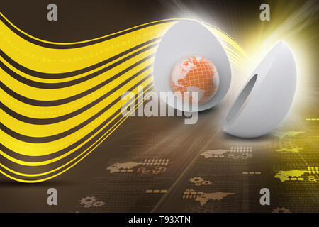 World in egg Stock Photo