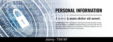 Personal Information Modern Safety Background. Vector. Web Banner Template. Stock Vector