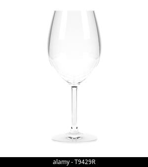 Wine glass. Empty transparent glass. 3d rendering illustration isolated on white background Stock Photo
