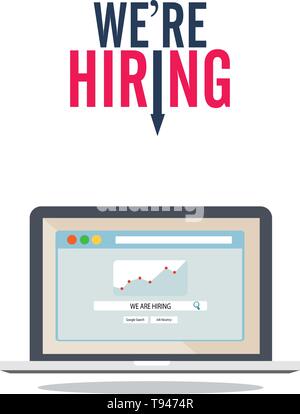 Human resources. Search for employees. Flat design graphic desings. Modern concepts for web banners, websites, infographics Stock Vector