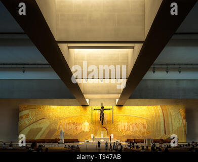 Fatima, Portugal - May 12, 2019: Interior of the Basilica of the Most Holy Trinity. Stock Photo