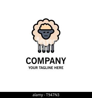 Mutton, Ram, Sheep, Spring Business Logo Template. Flat Color Stock Vector