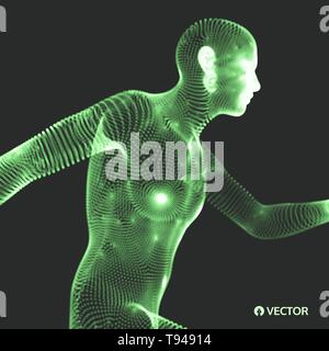 3d model of man. Human body. Design element. Vector illustration. Stock Vector