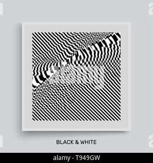 Waveform background. Surface distortion. Pattern with optical illusion ...