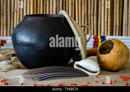 African beer, referred to as utshwala in Zulu, is brewed from mealie meal and drunk out of a clay drinking vessel called an ukhamba. Picture: Jonathan Stock Photo