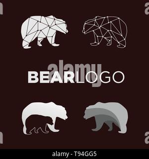 bear geometric logo design vector illustration icon element - vector Stock Vector
