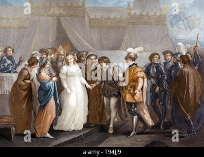 Catherine of France (Catherine of Valois) presented to Henry V of England, at the treaty of Troyes, 1799