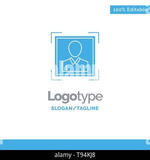 User, User ID, Id, Profile Image Blue Solid Logo Template. Place for Tagline Stock Vector