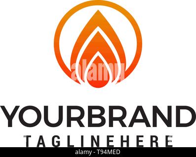 fire flame logo design concept template vector Stock Vector