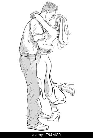 40 Romantic Couple Hugging Drawings and Sketches – Buzz16 | Romantic couple  hug, Drawings, Sketches