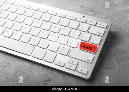 Text OOPS on PC keyboard button. Mistake concept Stock Photo