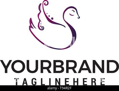 swan logo design concept template vector Stock Vector