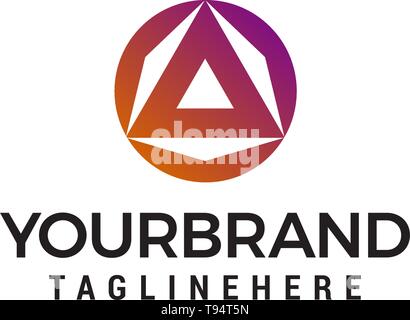 triangle circle logo design concept template vector Stock Vector