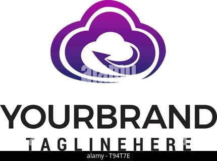 cloud faster logo design concept template vector Stock Vector