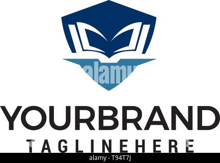 education shiled logo design concept template vector Stock Vector