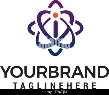 letter i technology logo design concept template vector Stock Vector