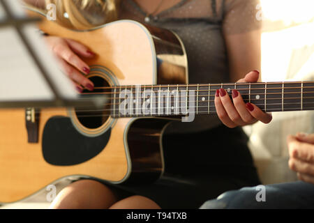 Music Playing Workshop for Beautiful Young Lady Stock Photo