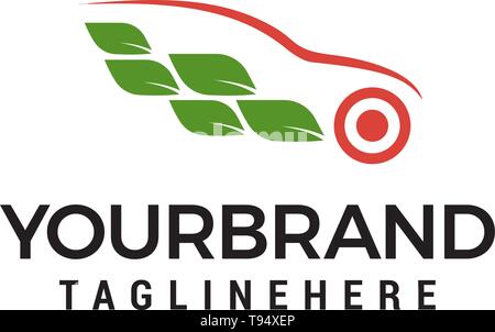 car eco logo design concept template vector Stock Vector