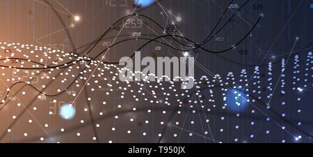 Abstract tech background. Futuristic technology interface with geometric shapes Stock Vector