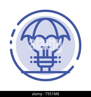 Protected Ideas, Copyright, Defense, Idea, Patent Blue Dotted Line Line Icon Stock Vector
