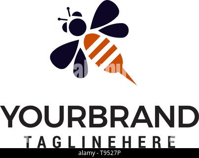 bee logo design concept template vector Stock Vector