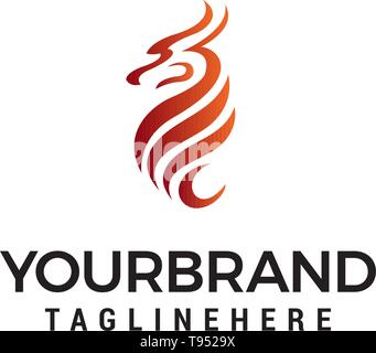 dragon abstract logo design concept template vector Stock Vector