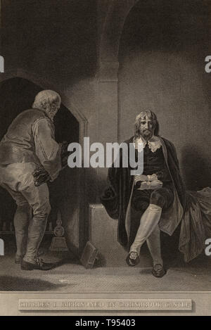execution of Charles I, 1600 - 1649, in front of the Whitehall Palace ...