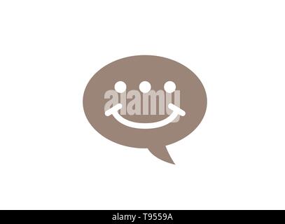 Smile Chat icon communication symbol and customer service for logo design Stock Vector