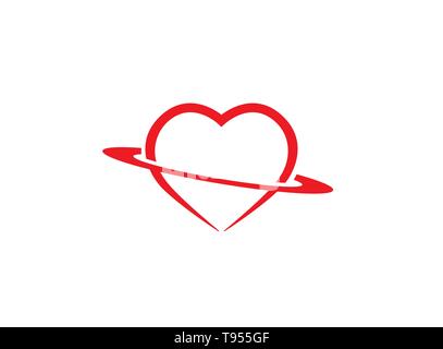 circle holding heart for logo design Stock Vector