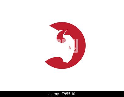 Buffalo head inside a circle for logo design Stock Vector