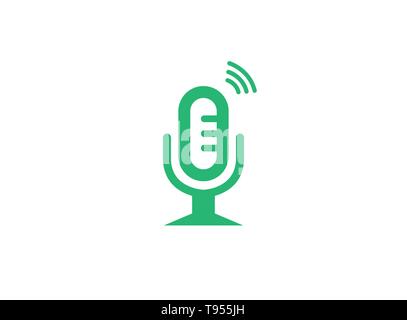 Microphone and karaoke symbol for logo design Stock Vector