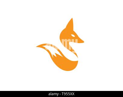 Fox head and tail wolf for logo Design Stock Vector