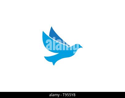 Bird eagle open wings flying for logo design Stock Vector