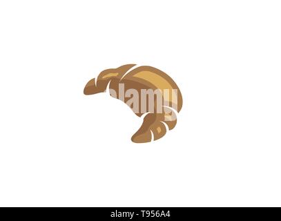 Crescent a croissant bread for logo design Stock Vector