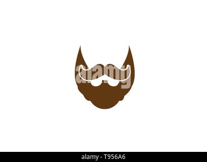 Beard and mustache of an elegant gentleman for logo design illustration Stock Vector
