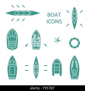 Boat icons set. Stock Vector