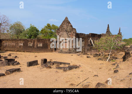 Ancient Ruins at Wat Phou, Champasak, Laos Stock Photo