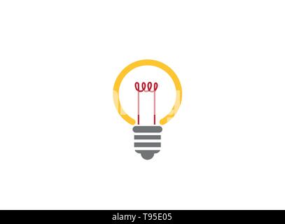Lamp light shining Idea for logo design Stock Vector