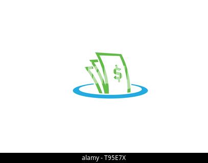 Money inside the circle chart Finance for logo design Stock Vector