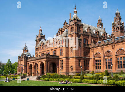 View of Kelvingrove Art Gallery and Museum in Glasgow west end , Scotland, UK Stock Photo